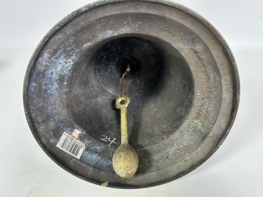 Large Decorative Captain's Bell With Wooden Handle Working Made In India 15.5H [Photo 4]