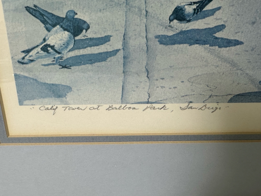 Hand Signed John Yato Print Titled 'California Tower At Balboa Park, San Diego' Dated 1983 18 X 24 Framed 24 X 30 [Photo 5]