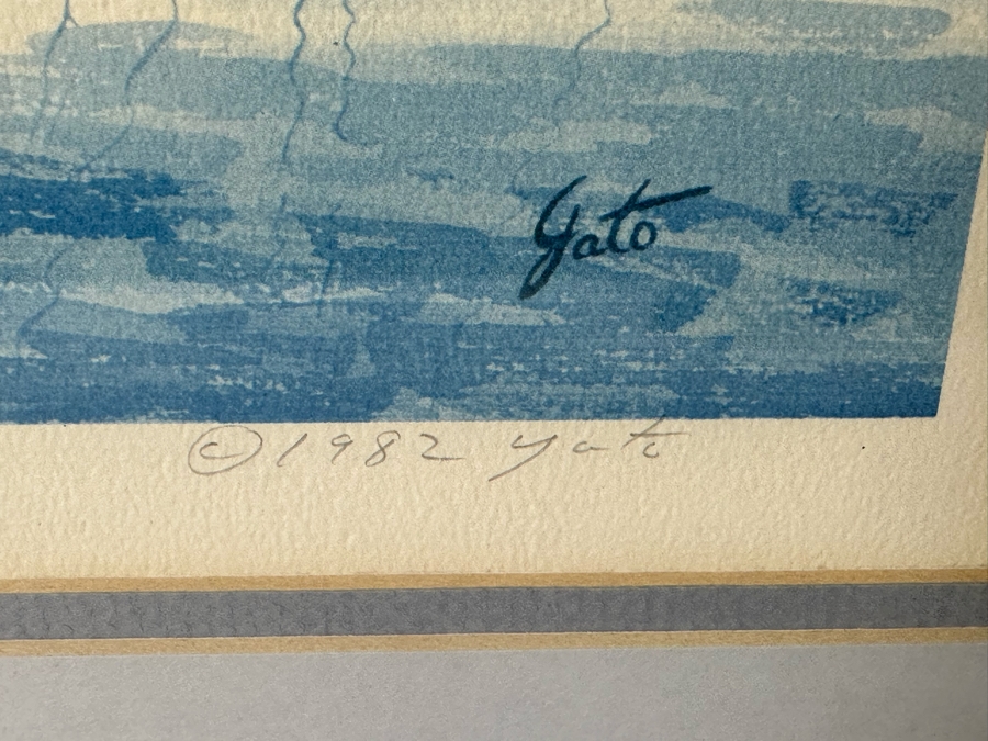 Hand Signed John Yato Print Titled 'Star Of India, San Diego' Dated 1982 18.5 X 24 Framed 24 X 30 [Photo 6]