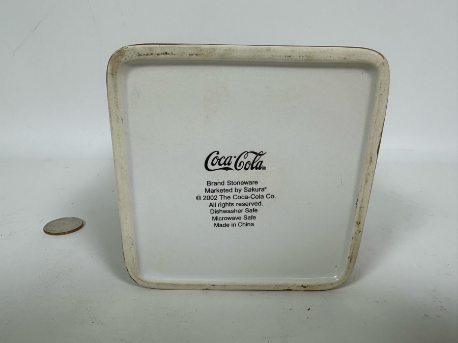 Santa Claus Drinking Coca-Cola Stoneware Cannister 4W X 7H [Photo 3]