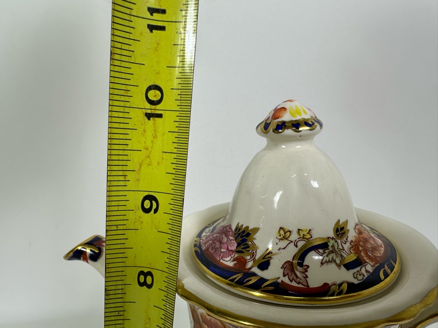 Mason's Ironstone Mandalay Pattern Blue Multicolor Coffee Pot 10H, Teapot 6.75H, Creamer & Sugar Bowl Made In England [Photo 13]