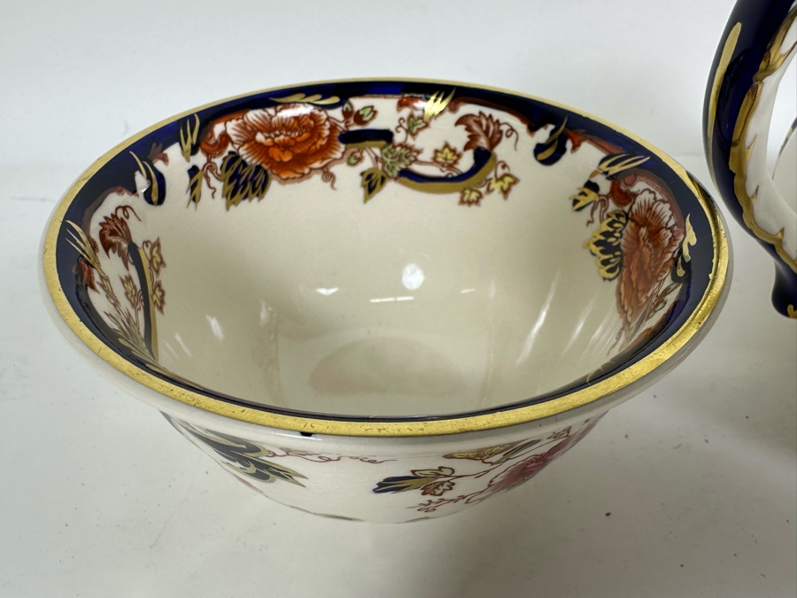 Mason's Ironstone Mandalay Pattern Blue Multicolor Coffee Pot 10H, Teapot 6.75H, Creamer & Sugar Bowl Made In England [Photo 8]