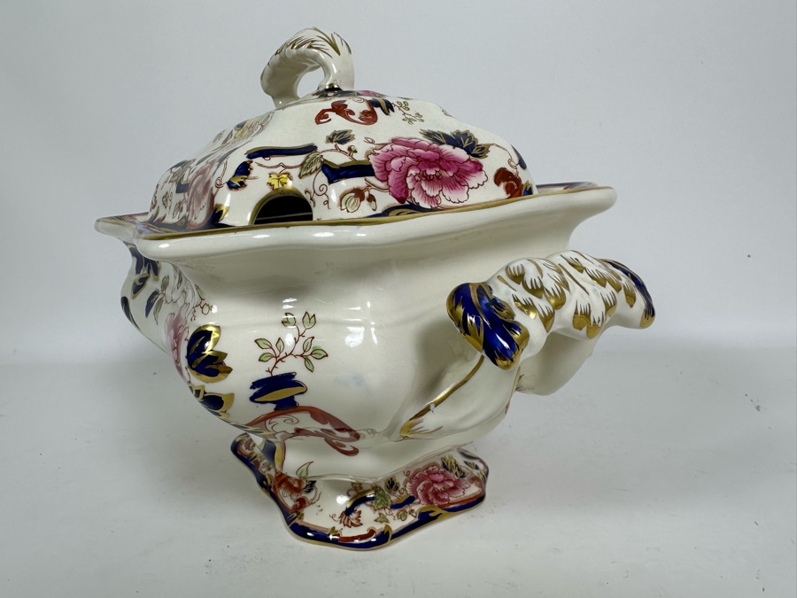 Mason's Ironstone Mandalay Pattern Blue Multicolor Oval Soup Tureen 9W X 9.5H With Ladle Made In England Replacements Value $530 [Photo 7]