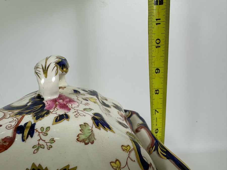 Mason's Ironstone Mandalay Pattern Blue Multicolor Oval Soup Tureen 9W X 9.5H With Ladle Made In England Replacements Value $530 [Photo 10]