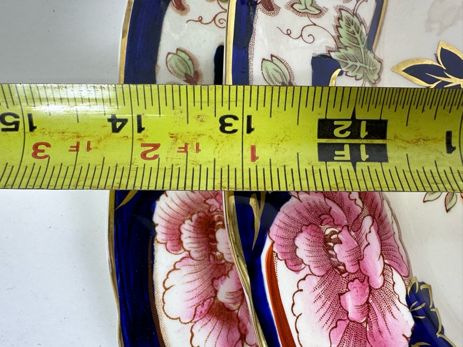 Mason's Ironstone Mandalay Pattern Blue Multicolor Charger Plate 12.75, Platter 15.25, Platter 13.25 & Handled Dish 11.25 Made In England [Photo 10]