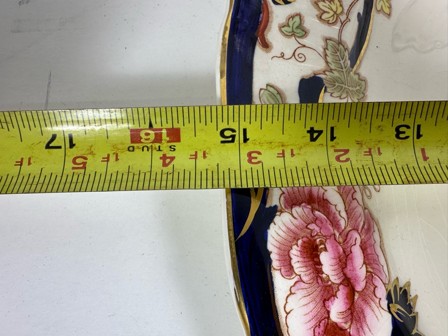Mason's Ironstone Mandalay Pattern Blue Multicolor Charger Plate 12.75, Platter 15.25, Platter 13.25 & Handled Dish 11.25 Made In England [Photo 11]