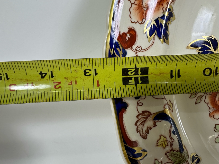 Mason's Ironstone Mandalay Pattern Blue Multicolor Charger Plate 12.75, Platter 15.25, Platter 13.25 & Handled Dish 11.25 Made In England [Photo 7]