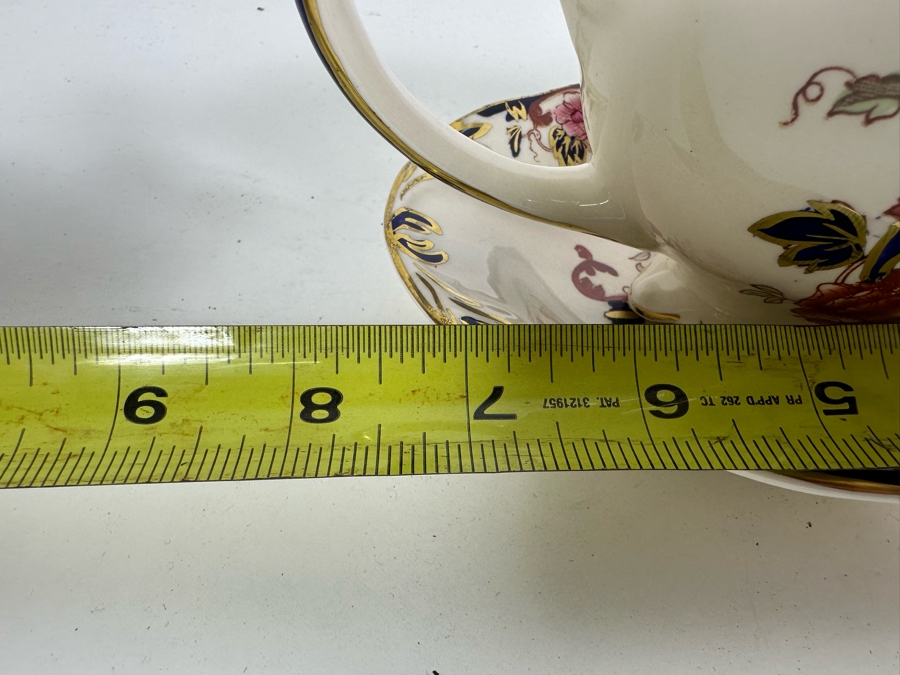 Mason's Ironstone Mandalay Pattern Blue Multicolor Gravy Boat With Underplate, Mini Teapot & Cheese Dish With Lid (Wedge) Made In England Replacements Value $558 [Photo 10]