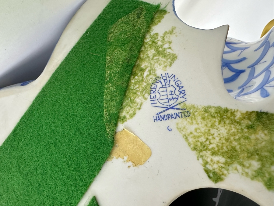 Rare Large Herend Pair Of Ducks Figurine 15W X 8H & Matching Small Figurine 4.25W X 3H Handmade And Handpainted With 24K Gold Accents From Hungary - Retails Over $2,800 [Photo 11]