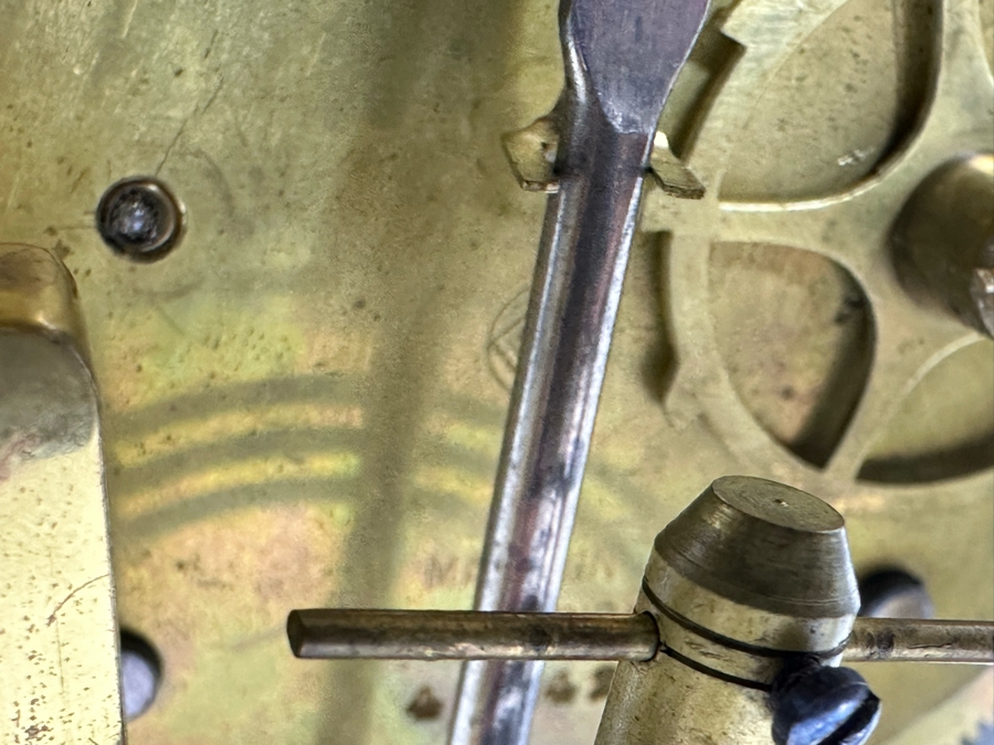 Civil War Era Brass Seth Thomas Porcelain Dial Mantle Clock Working 6.75W X 5.25D X 9.25H [Photo 11]