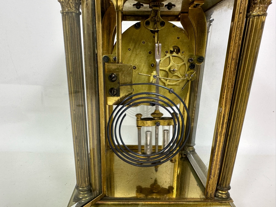 Civil War Era Brass Seth Thomas Porcelain Dial Mantle Clock Working 6.75W X 5.25D X 9.25H [Photo 10]