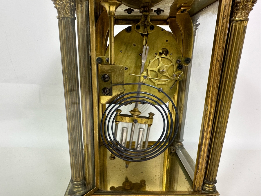 Civil War Era Brass Seth Thomas Porcelain Dial Mantle Clock Working 6.75W X 5.25D X 9.25H [Photo 9]