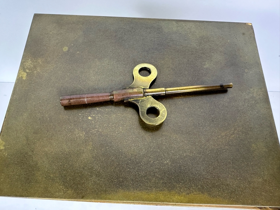 Civil War Era Brass Seth Thomas Porcelain Dial Mantle Clock Working 6.75W X 5.25D X 9.25H [Photo 20]