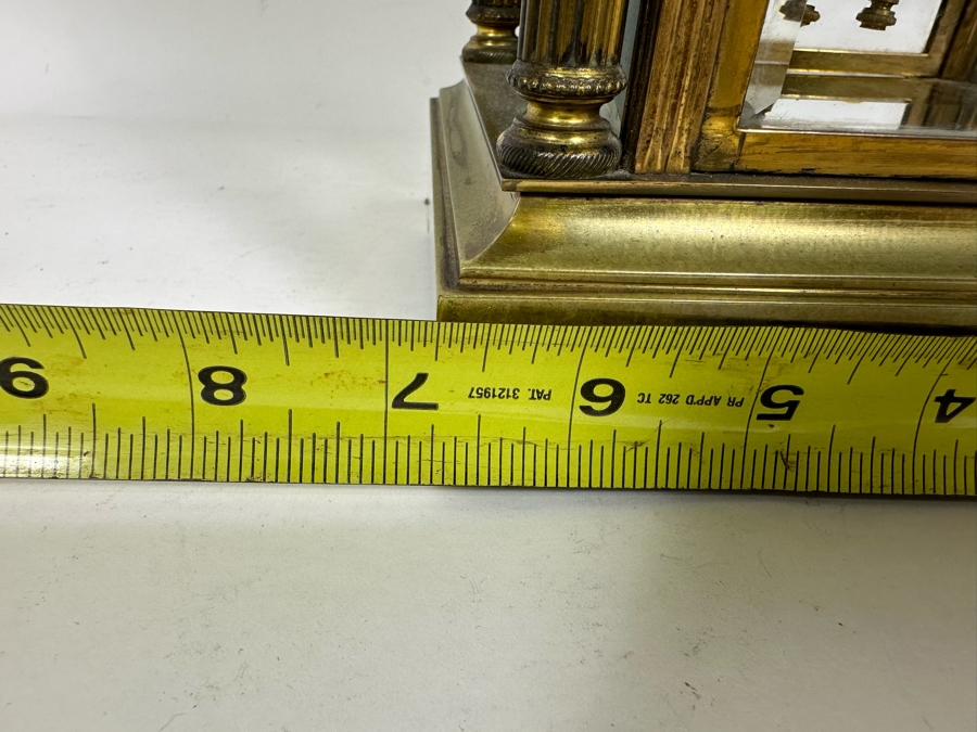 Civil War Era Brass Seth Thomas Porcelain Dial Mantle Clock Working 6.75W X 5.25D X 9.25H [Photo 17]