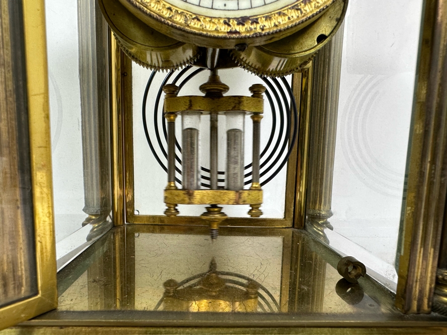 Civil War Era Brass Seth Thomas Porcelain Dial Mantle Clock Working 6.75W X 5.25D X 9.25H [Photo 8]