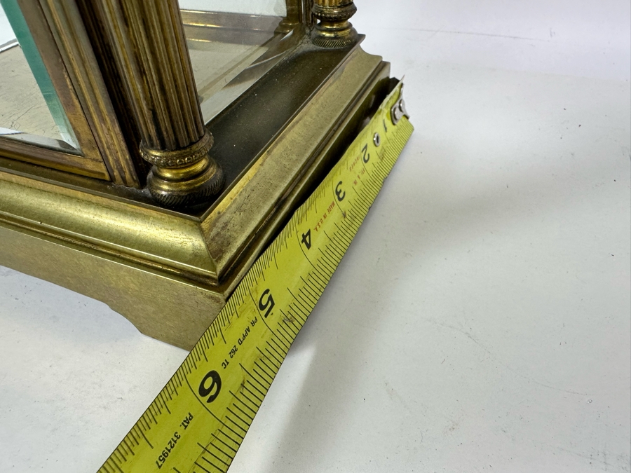 Civil War Era Brass Seth Thomas Porcelain Dial Mantle Clock Working 6.75W X 5.25D X 9.25H [Photo 18]