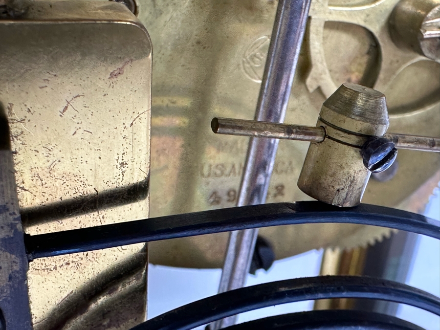 Civil War Era Brass Seth Thomas Porcelain Dial Mantle Clock Working 6.75W X 5.25D X 9.25H [Photo 12]