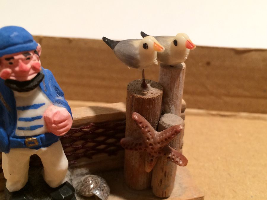 Vintage Lot Includes Cast Iron Figures on Bench and Wooden Figures [Photo 26]