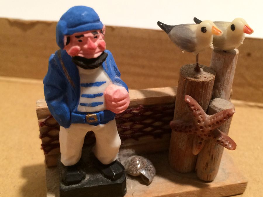Vintage Lot Includes Cast Iron Figures on Bench and Wooden Figures [Photo 23]