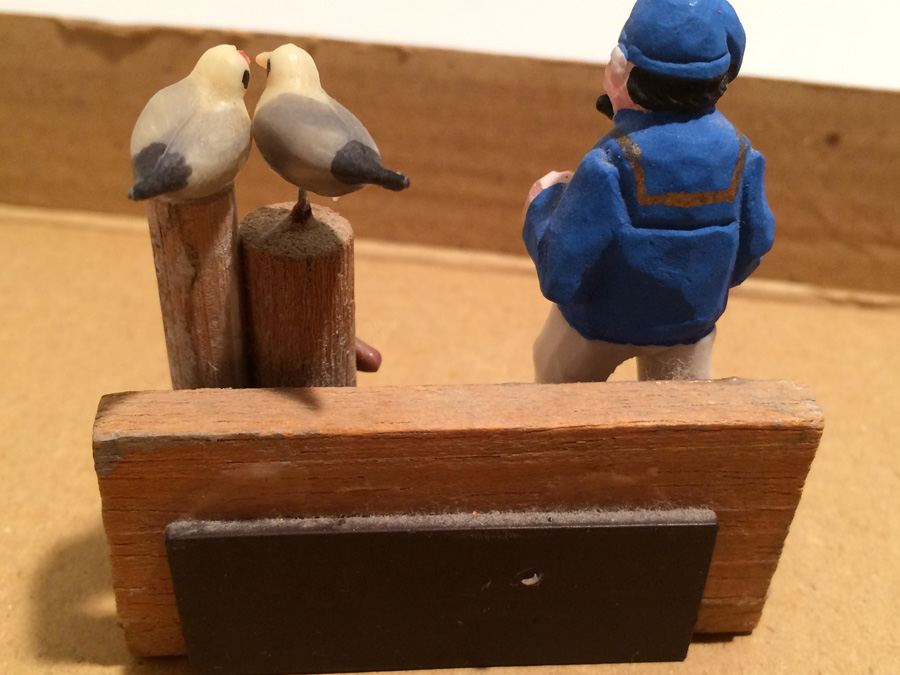 Vintage Lot Includes Cast Iron Figures on Bench and Wooden Figures [Photo 29]