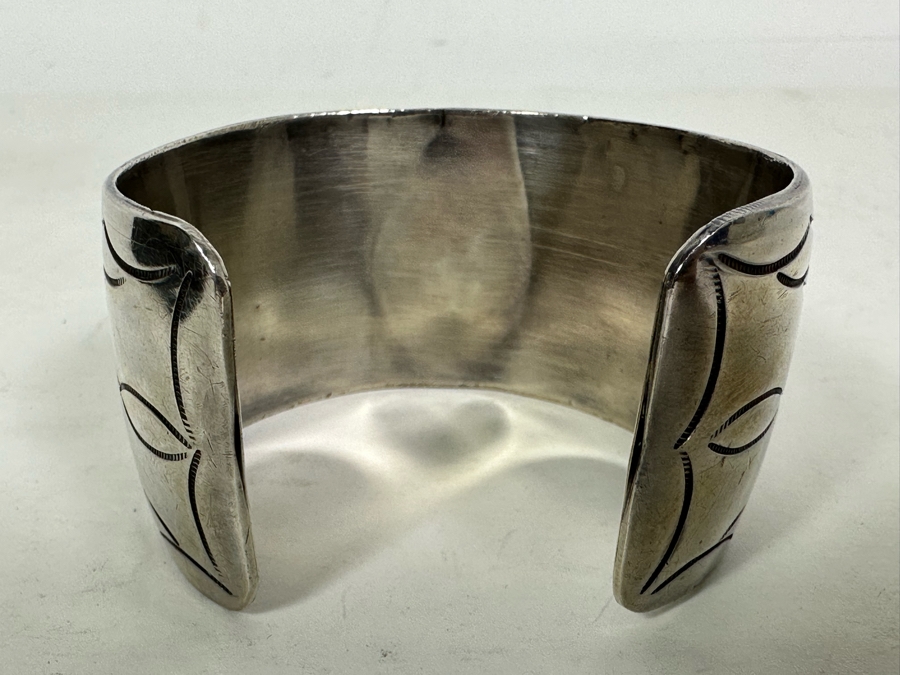 Vintage Sterling Silver Turquoise Cuff Bracelet 64.8g [Photo 5]