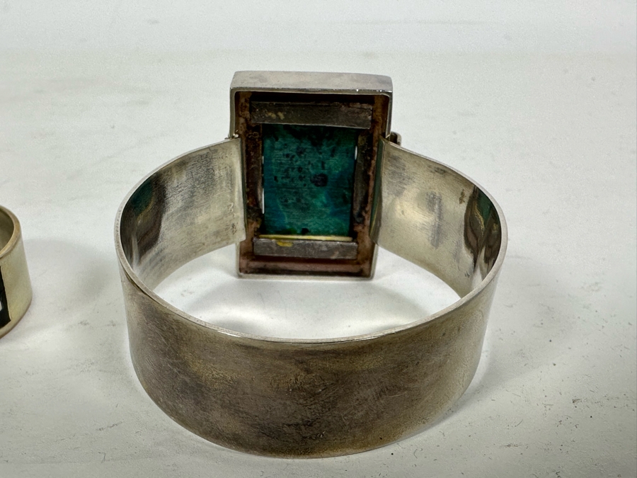 Pair Of Sterling Silver Cuff Bracelets 68.2g [Photo 8]