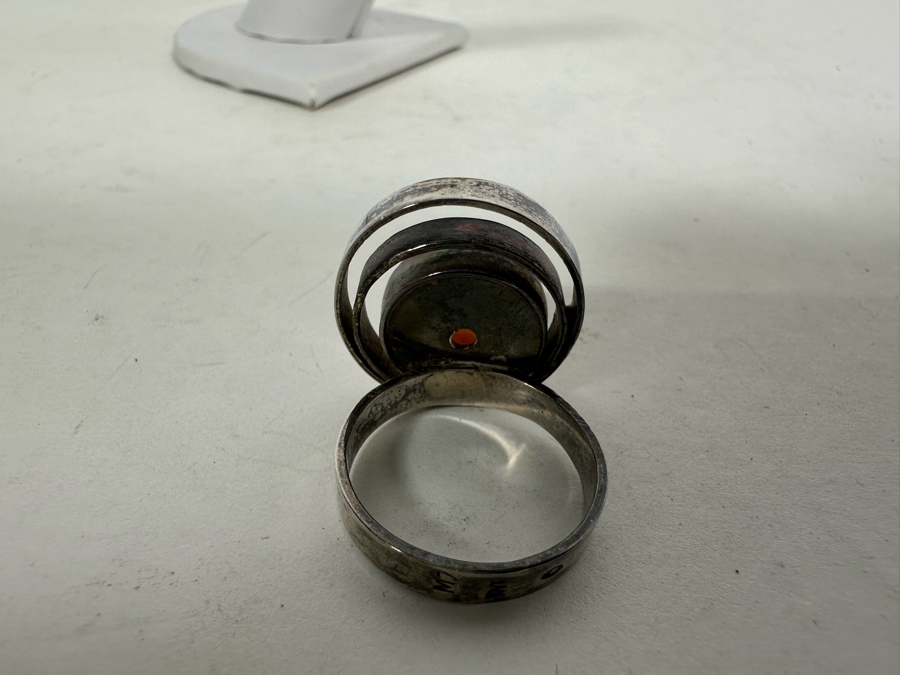 Signed Sterling Silver Modernist Ring Size 7.5 7.2g [Photo 6]