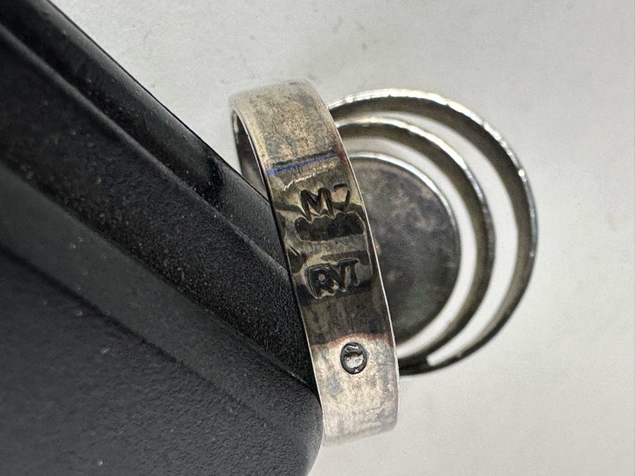 Signed Sterling Silver Modernist Ring Size 7.5 7.2g [Photo 8]