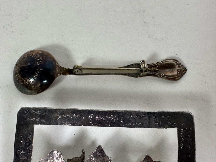 Pair Of Sterling Silver Brooch Pins 24.8g [Photo 9]