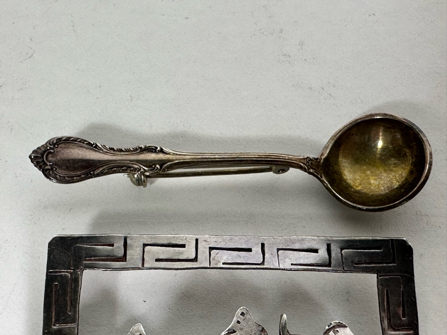 Pair Of Sterling Silver Brooch Pins 24.8g [Photo 5]