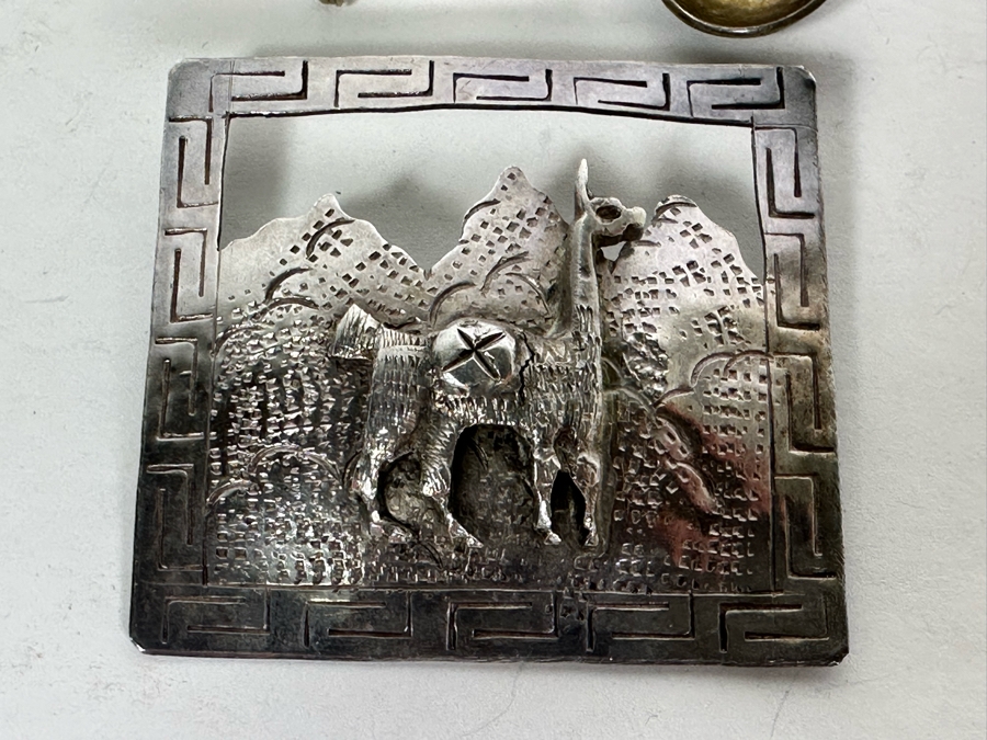 Pair Of Sterling Silver Brooch Pins 24.8g [Photo 4]