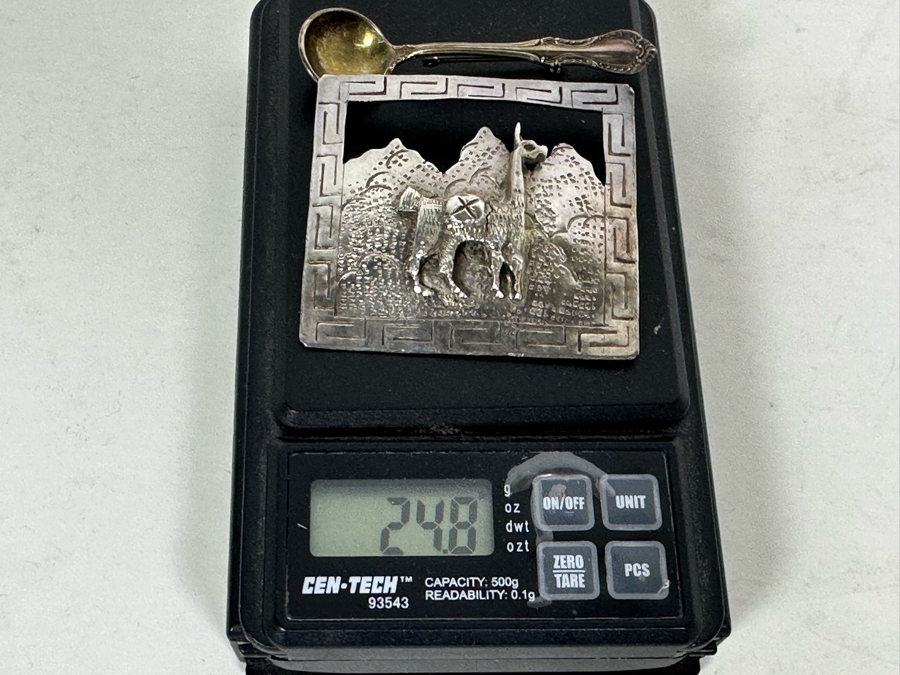 Pair Of Sterling Silver Brooch Pins 24.8g [Photo 10]