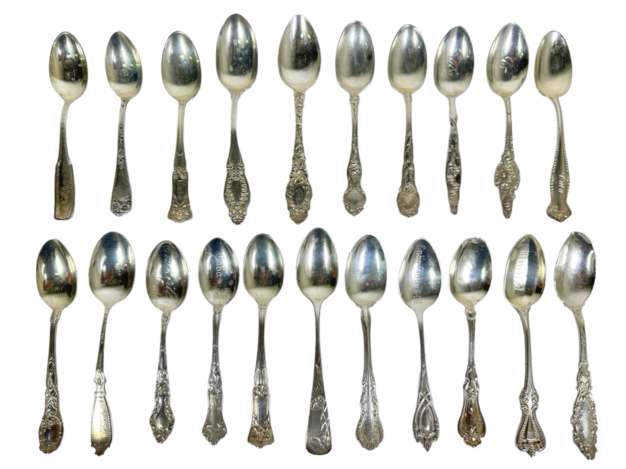 Sterling Silver Spoon Collection Of Various Makers 359.5g