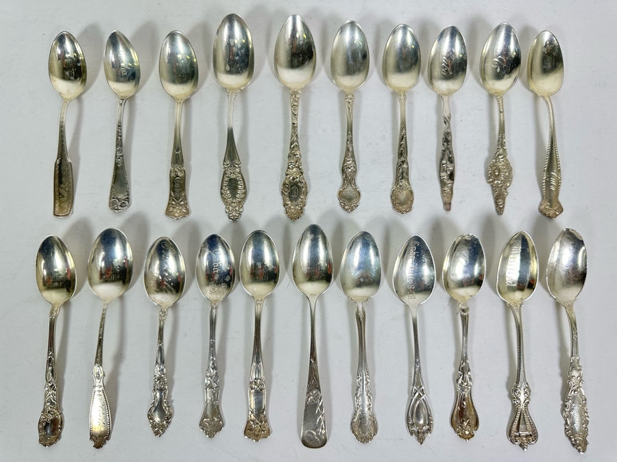 Sterling Silver Spoon Collection Of Various Makers 359.5g