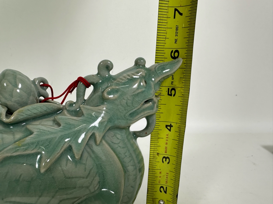 Signed Korean Celadon Porcelain Teapot 7W X 6H [Photo 13]