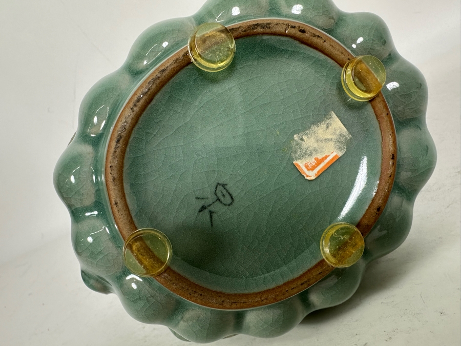 Signed Korean Celadon Porcelain Teapot 7W X 6H [Photo 10]