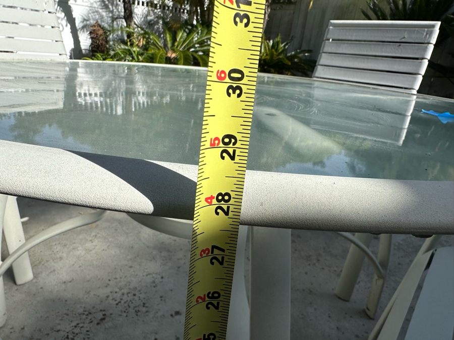 Aluminum Outdoor Patio Table 51W X 28.5H With Four Chairs [Photo 7]