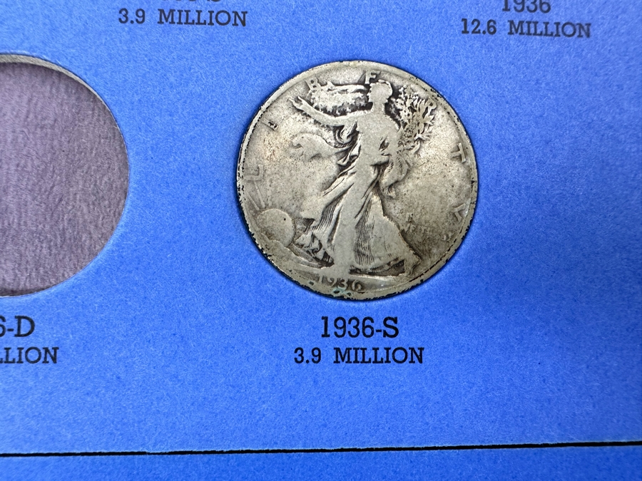 Liberty Standing Half Dollar 1916-1936 & Benjamin Franklin Half Dollar 1948-1963 Coin Collection See Photos [Photo 9]