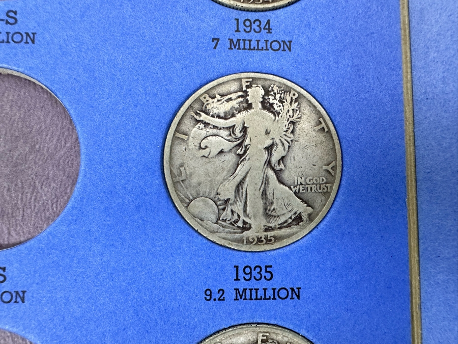 Liberty Standing Half Dollar 1916-1936 & Benjamin Franklin Half Dollar 1948-1963 Coin Collection See Photos [Photo 7]