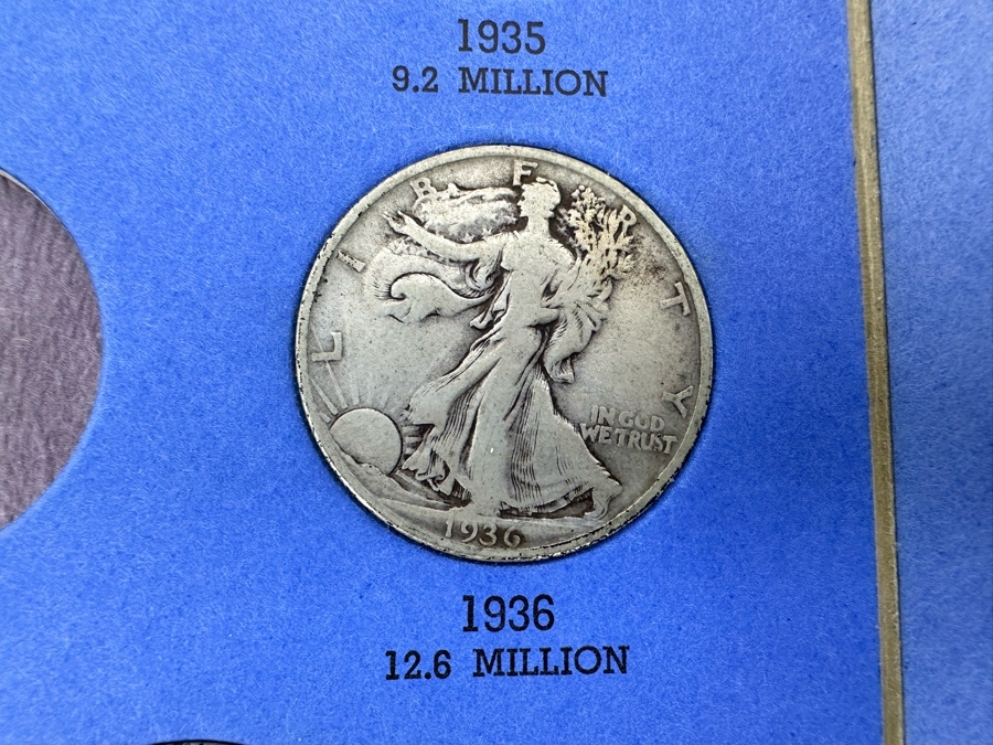 Liberty Standing Half Dollar 1916-1936 & Benjamin Franklin Half Dollar 1948-1963 Coin Collection See Photos [Photo 8]