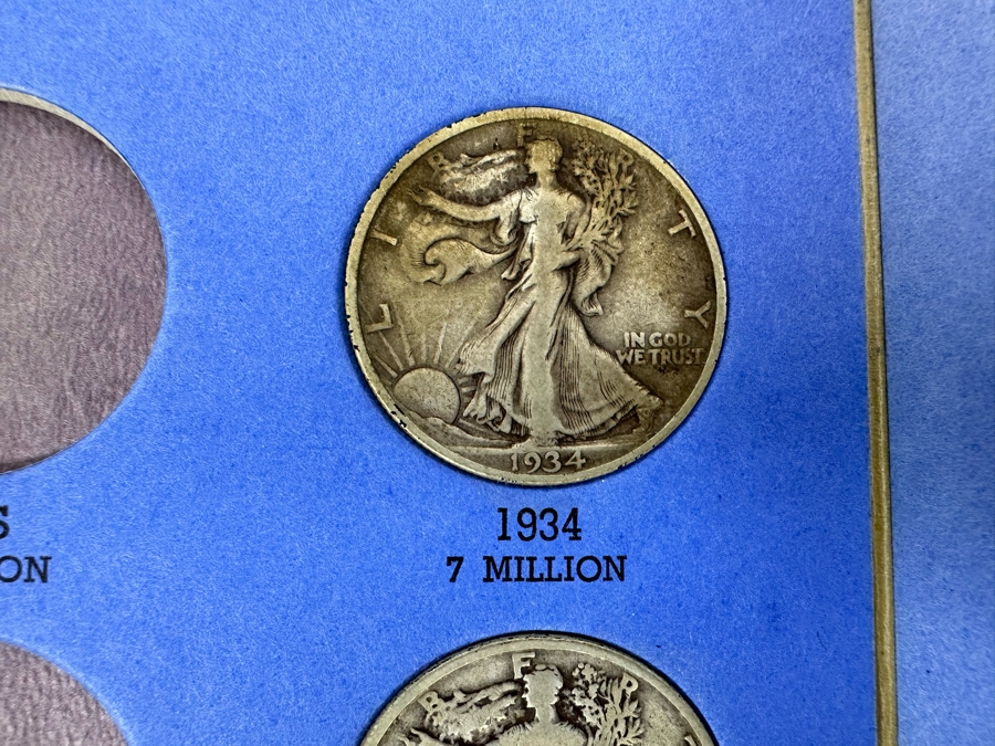 Liberty Standing Half Dollar 1916-1936 & Benjamin Franklin Half Dollar 1948-1963 Coin Collection See Photos [Photo 6]