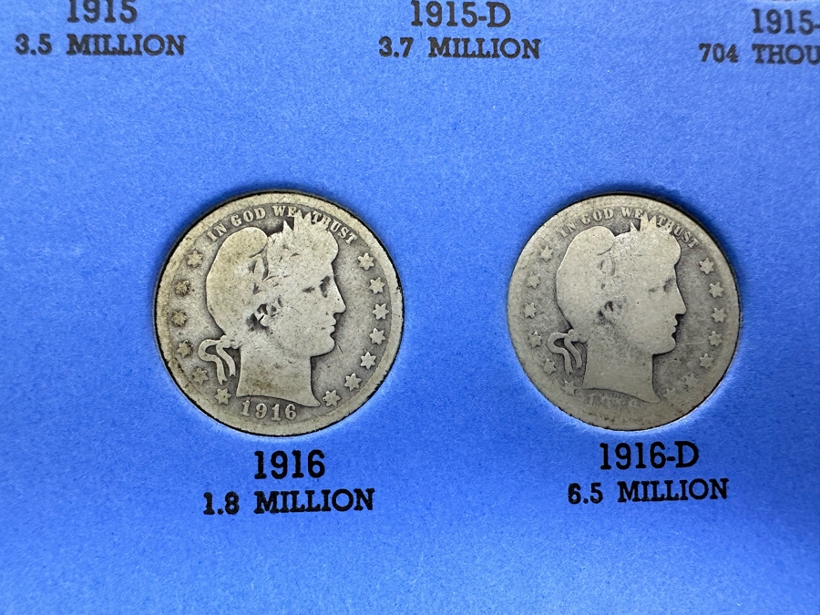 Barber, Liberty Head Or 'Morgan' Quarters 1892-1905 & 1906-1916 - See Photos [Photo 19]