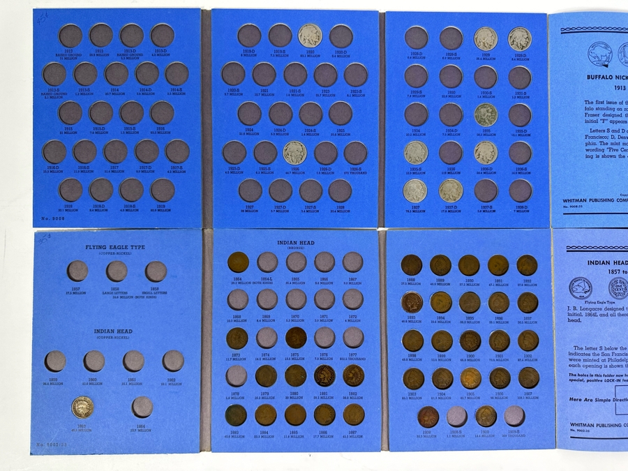 Buffalo Nickels 1913-1938 & Indian Head Cents 1857-1909 - See Photos