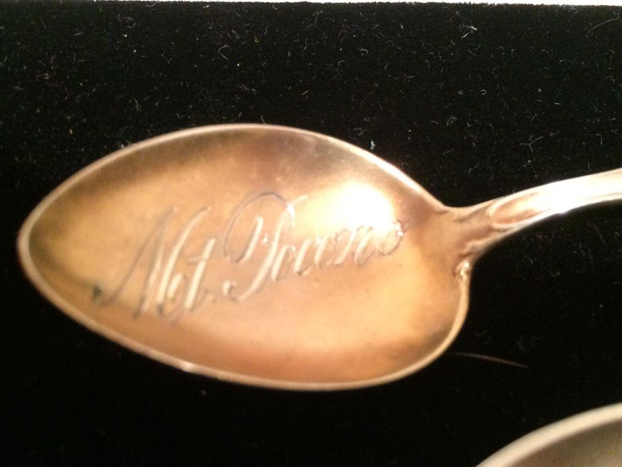 Huge Lot of 19 Silver Vintage Souvenir Spoons [Photo 45]