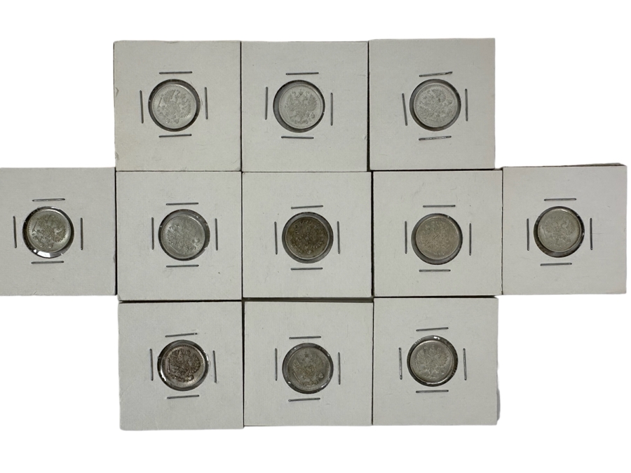 Imperial Czarist Russia 1915 20 Kopeks Silver Coins - 11 Coins [Photo 1]