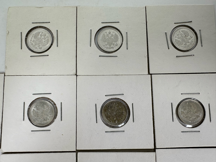 Imperial Czarist Russia 1915 20 Kopeks Silver Coins - 11 Coins [Photo 3]