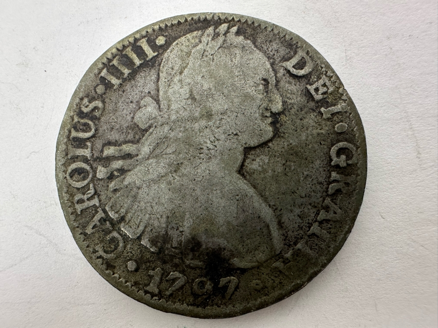 TBD1797 Spanish 8 Reales Silver Coin Lima, Peru 20.6g [Photo 3]