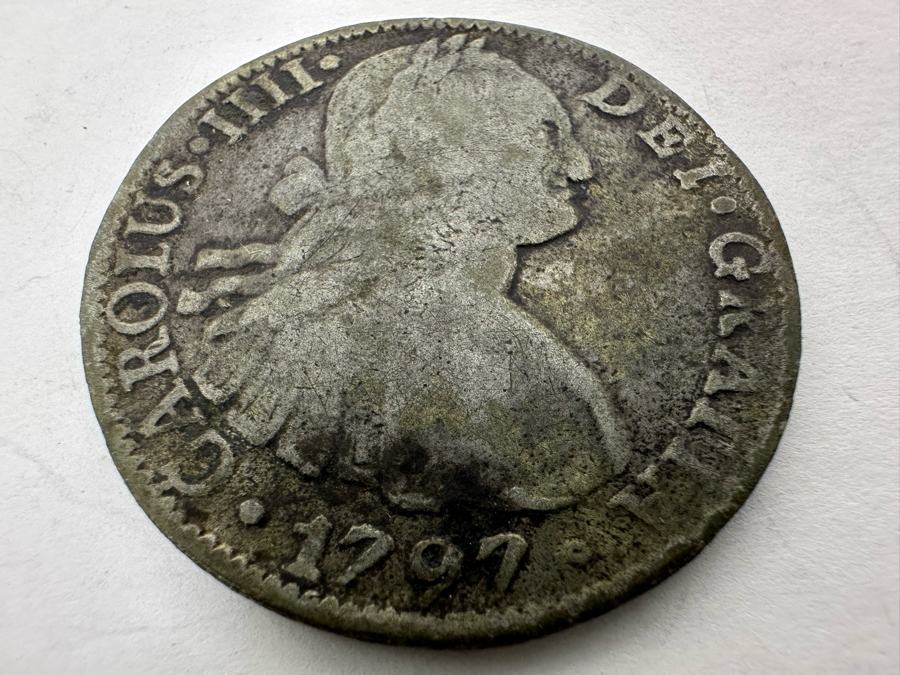 TBD1797 Spanish 8 Reales Silver Coin Lima, Peru 20.6g [Photo 5]