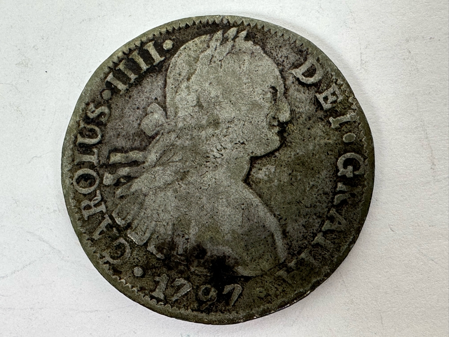 TBD1797 Spanish 8 Reales Silver Coin Lima, Peru 20.6g [Photo 2]