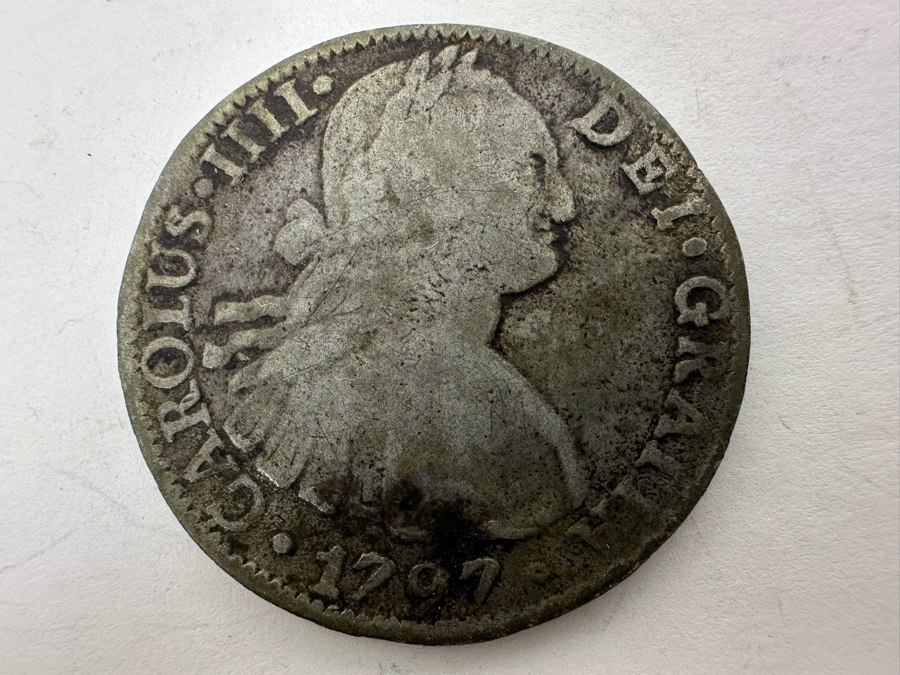 TBD1797 Spanish 8 Reales Silver Coin Lima, Peru 20.6g [Photo 4]